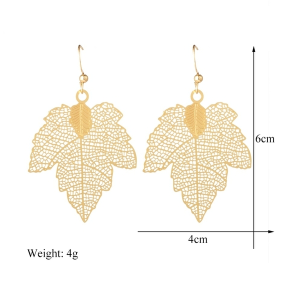 3 Pair Set Filigree Leaf Waterdrop Dangle Earring - Picture 13 of 16